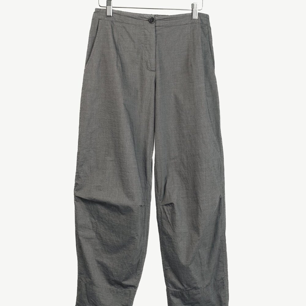 Peter O. Mahler Grey Cotton Tapered Cropped Pants